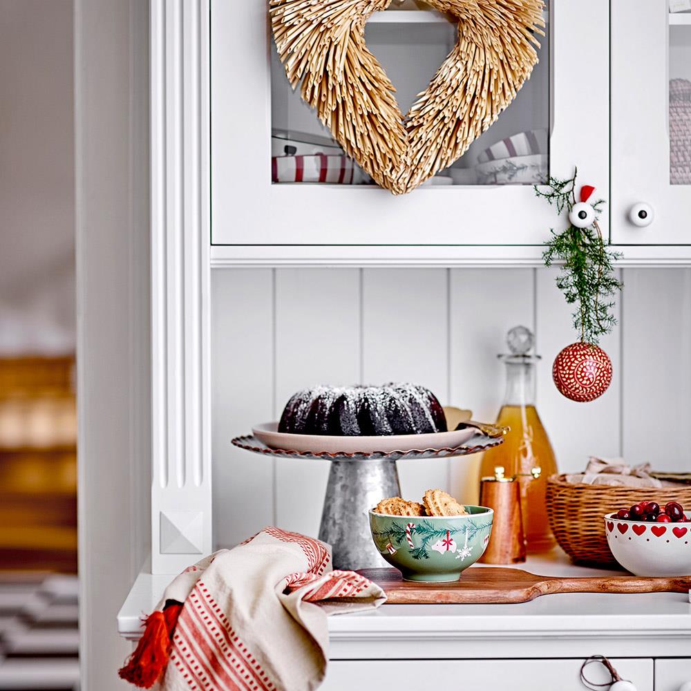 Bloomingville Yule Schale, 2er Set – Schüsseln in den klassischen Weihnachtsfarben, Ø14 cm, dänisches Design