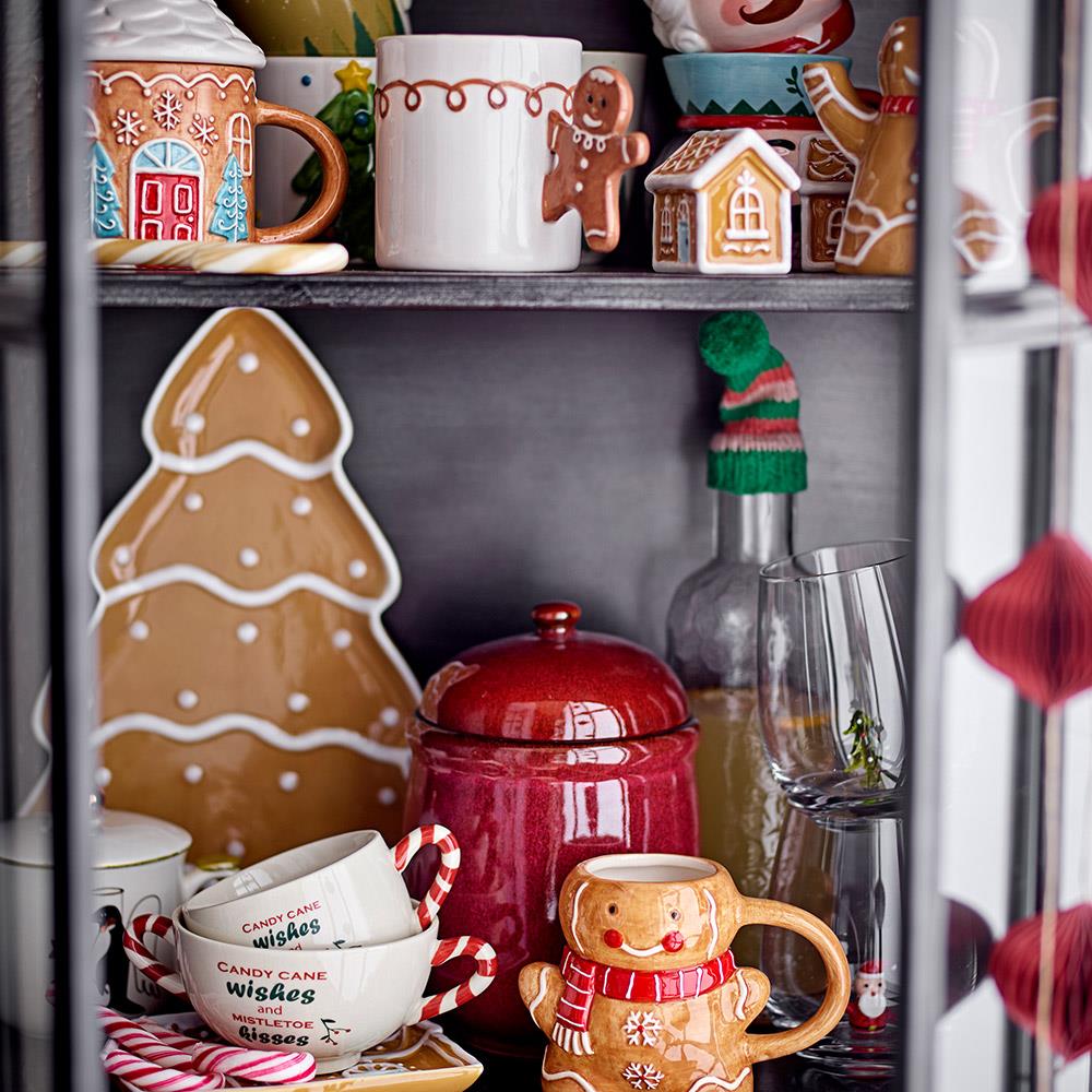 Bloomingville Jenifer Gefäß mit Deckel – Keksdose in Rot, Weihnachten, dänisches Design