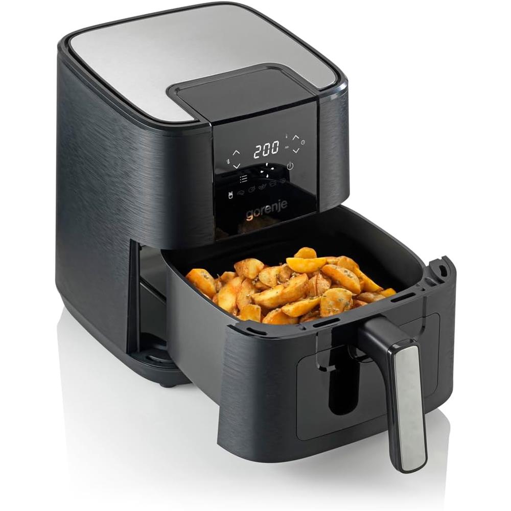 Gorenje AF1350DWB Heißluftfritteuse mit Sichtfenster 1350W 5,4L Antihaft Beschichtung schwarz