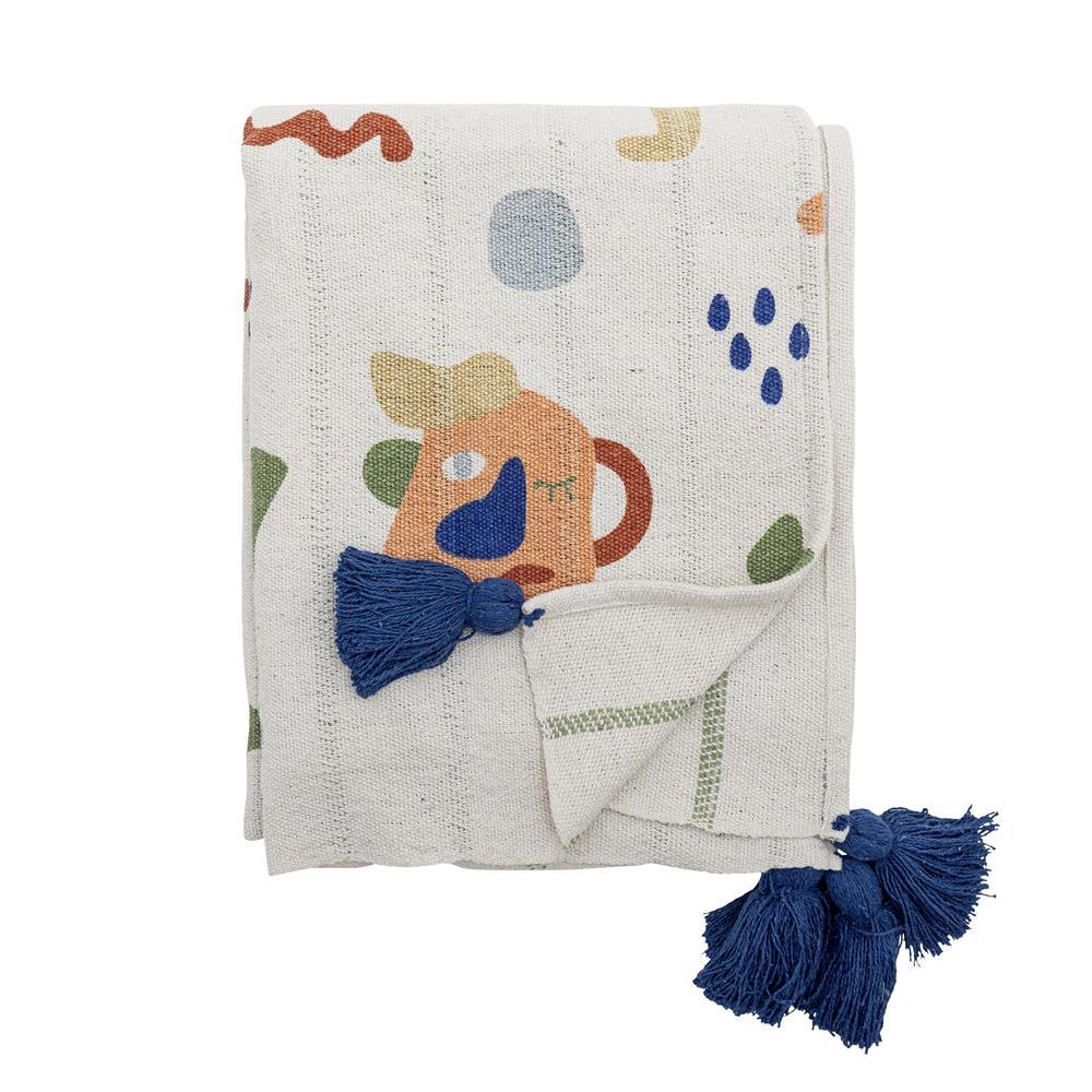 Bloomingville MINI Sylvie Decke Bunt Baumwollmix 160x130cm Kinder