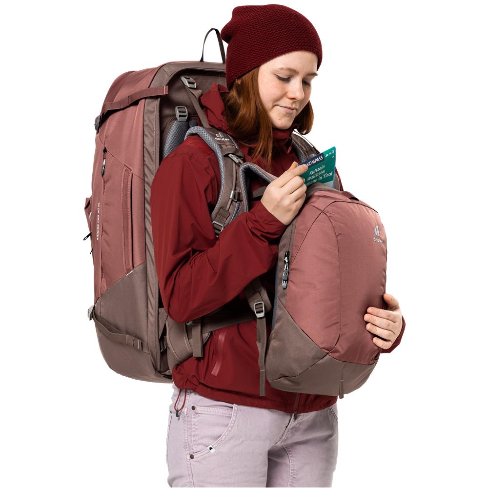 deuter Access Pro 60 SL, Reiserucksack, caspia-raisin (braun), 60L, für kürzere Rücken