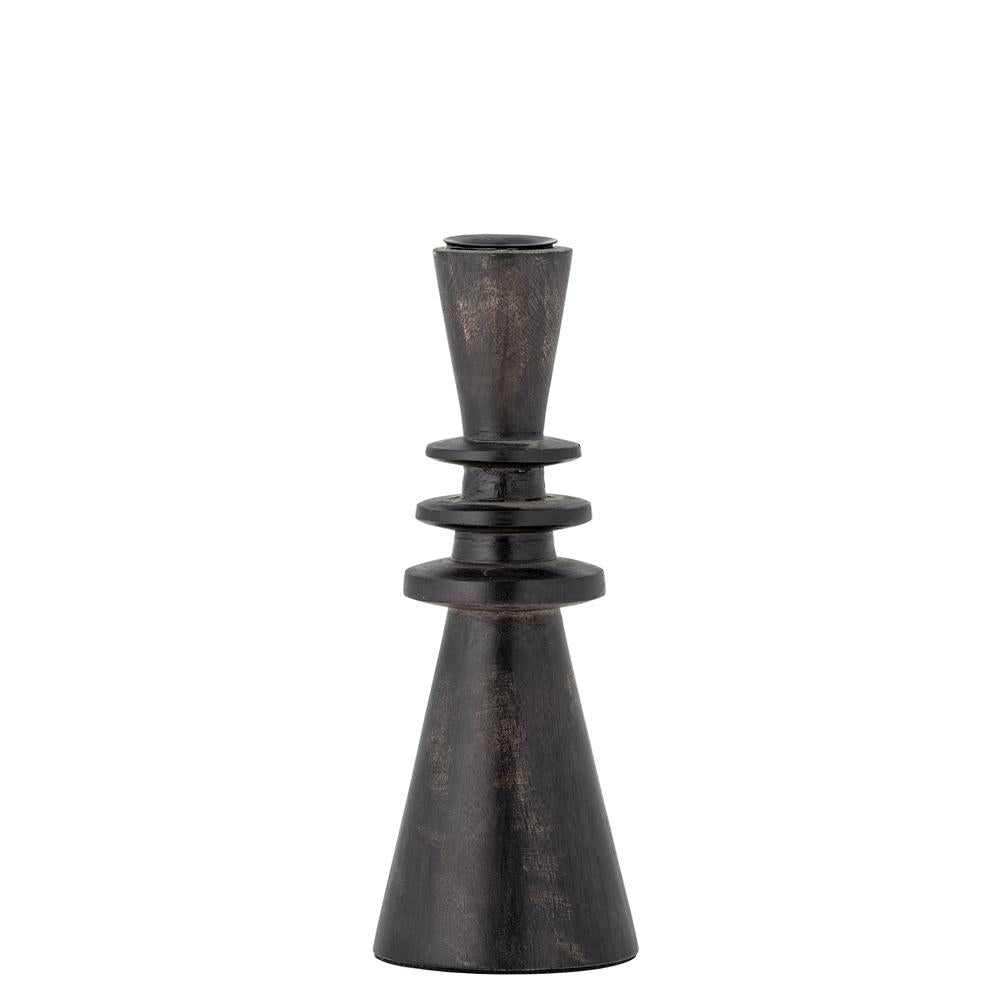 Bloomingville Armel Kerzenhalter Schwarz Mangoholz 7x20cm