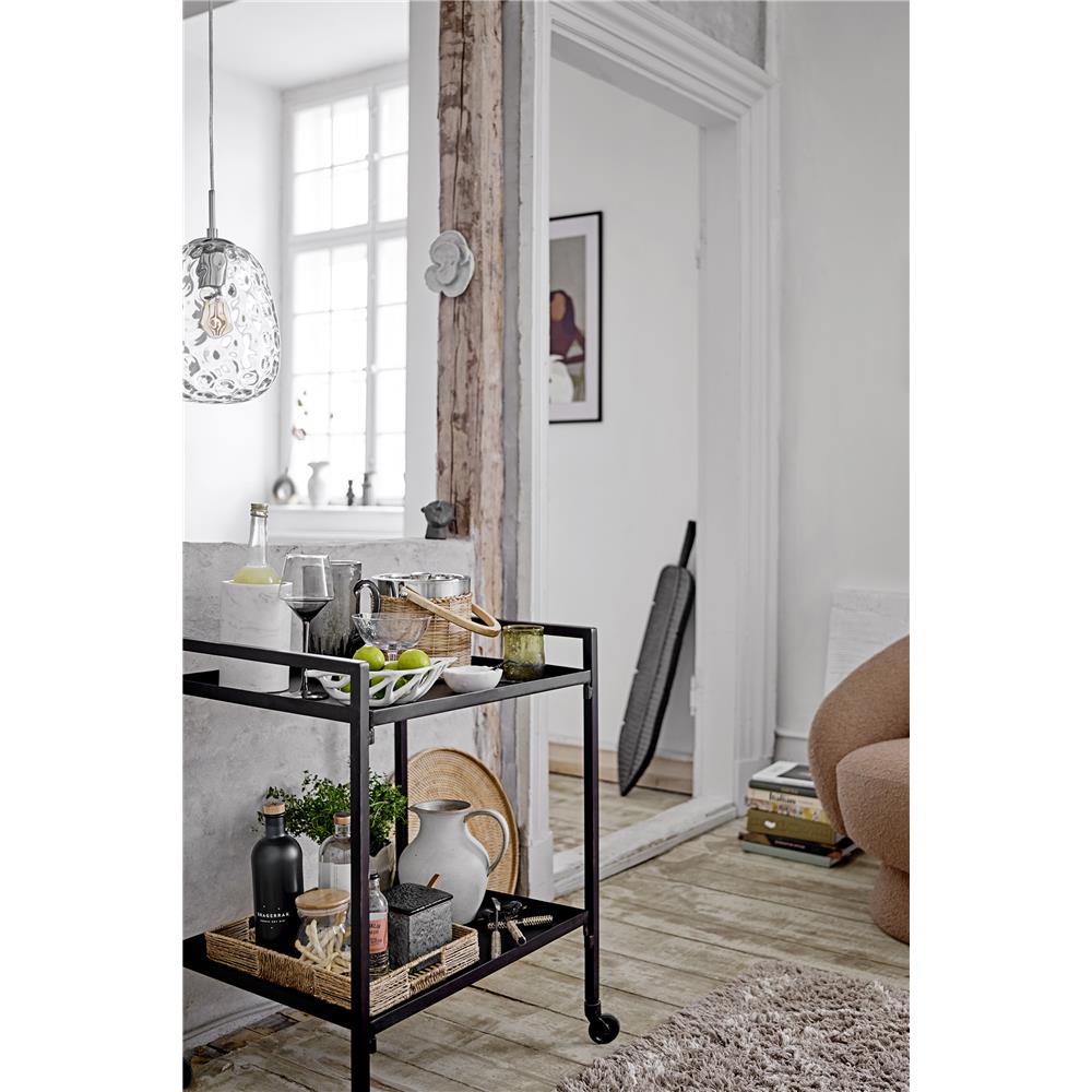 Bloomingville Baele Hängeleuchte, elegante Lampe aus Glas und Eisen, organische Form