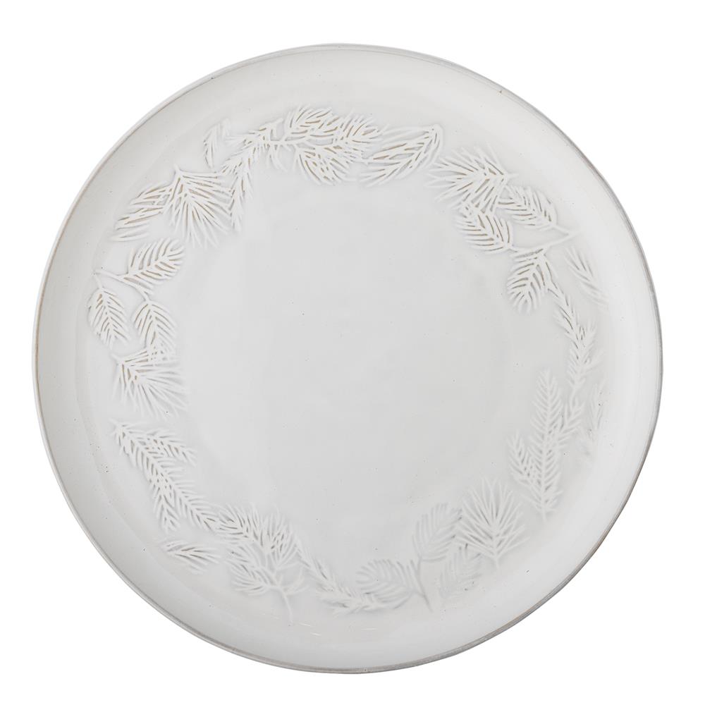 Bloomingville Winter Servierplatte – Servierteller mit geprägtem Tannenzweig-Motiv, Weihnachten, dänisches Design
