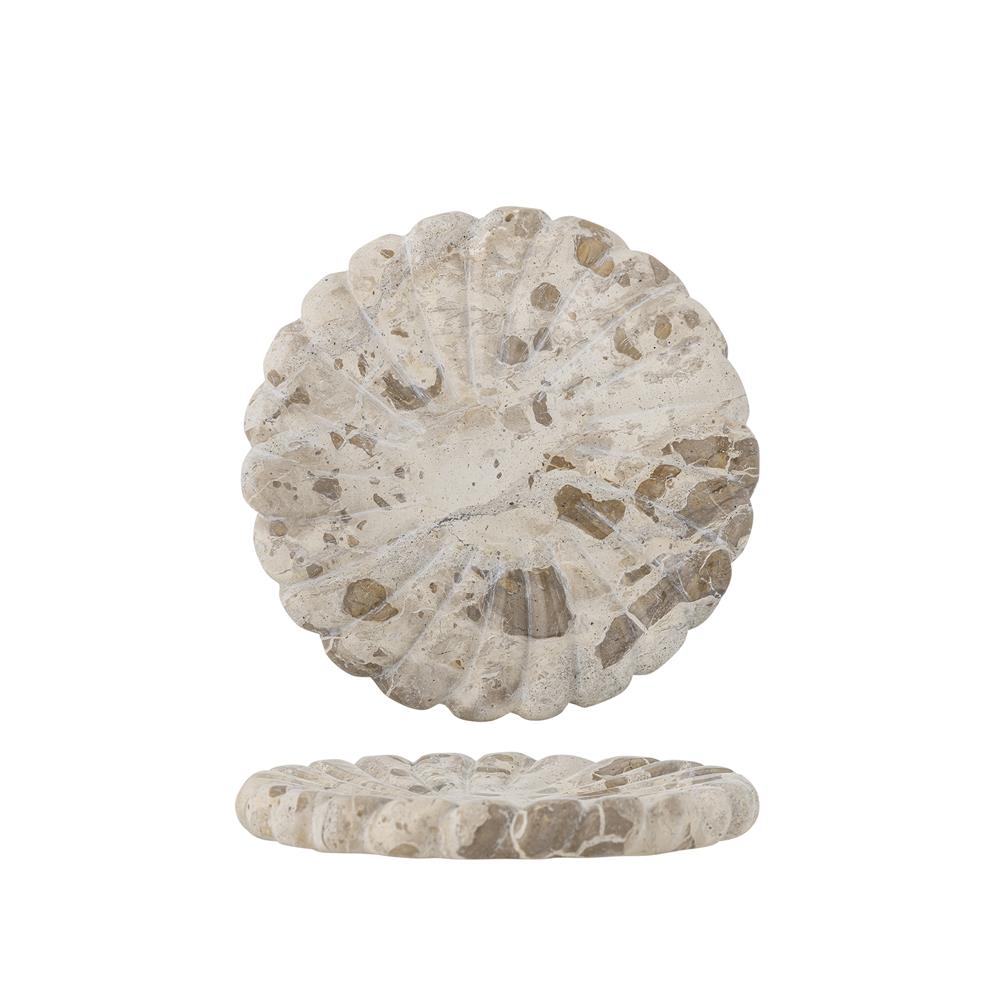 Bloomingville Marlie Tablett Natur Marmor 22,5 cm rund