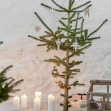 Bloomingville Hisar Baumschmuck aus Glas Weiß Weihnachtsanhänger mit Gold-Details