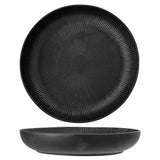Bloomingville Neri Schale Schwarz – Steingut, 4000 ml, Ø33 cm, skandinavisches Design mit Rillenstruktur