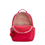 Kipling SEOUL L, Großer Schulrucksack mit 15-Zoll-Laptopfach, 27L, True Pink (pink)
