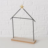 BOLTZE Krippe Natos – 12-teiliges Set aus MDF, Kunstharz & Eisen, Schwarz-Weiß, 32 cm hoch