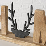 BOLTZE Schriftzug Vilbert – HOME-Deko aus Holz & Metall mit Hirschgeweih, 46,5 cm