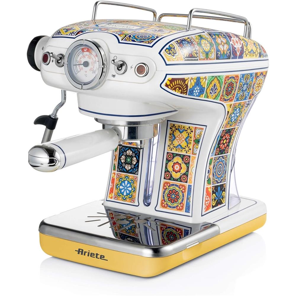 Ariete Positano Espressomaschine, Mediterranes Design, Siebträger Kaffeemaschine, 15 Bar
