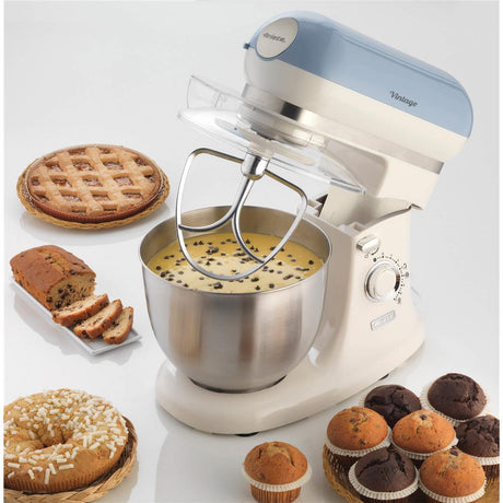 Ariete Vintage Küchenmaschine, Blau, 5,5-L-Schüssel, Knet- und Rührmaschine, Groß