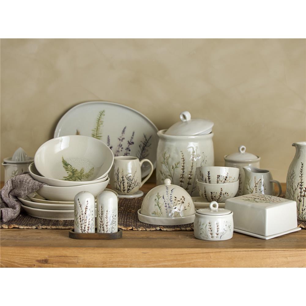 Bloomingville Bea Teller in Beige 27,5cm aus Steingut mit Blumenmotiv im dänischen Design