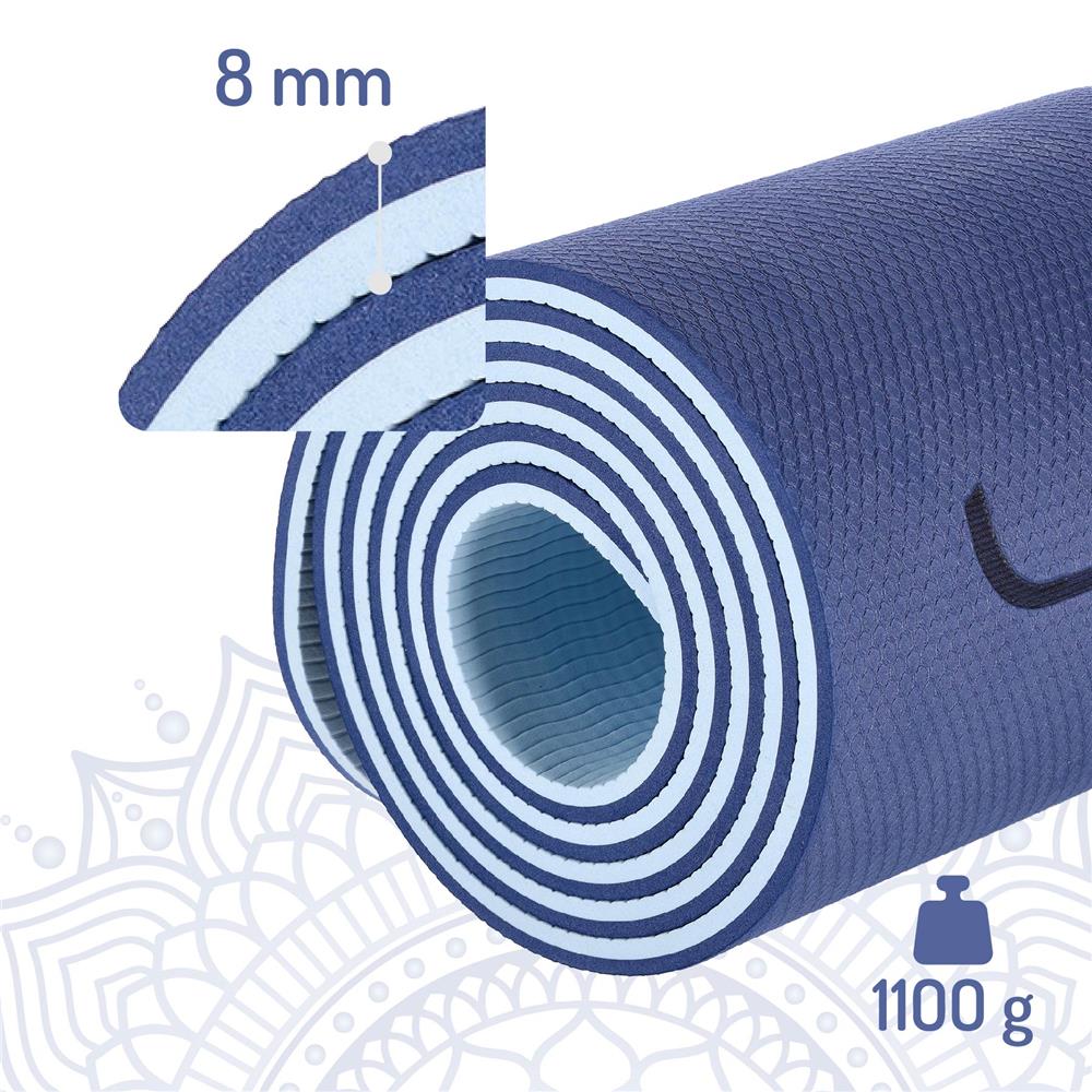 Yogamatte 183 x 61 x 0,8 cm Fitnessmatte Blau Gymnastikmatte rutschfest | HMS YM10