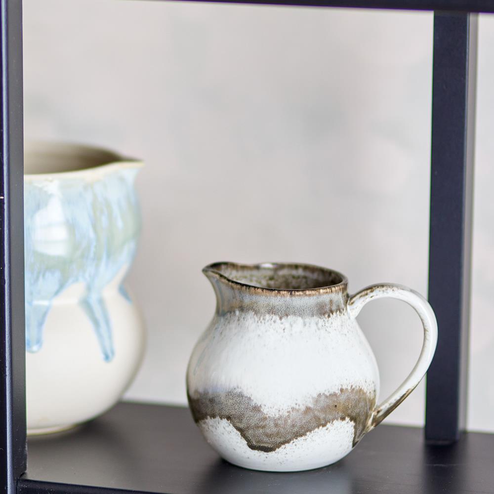 Bloomingville Paula Milchkännchen Grau Steingut D10,5xH10 cm – grauer Krug