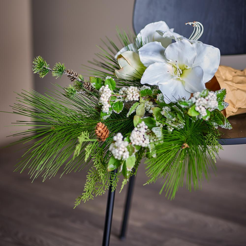 Bloomingville Kristin Blumenstrauß weiß Kunstblumen Arrangement 105 cm festliche Dekoration