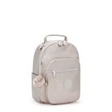 Kipling SEOUL S, Kleiner Rucksack, Metallic Glow (beige), 14L, mit 11-Zoll-Tabletfach