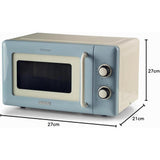 Ariete Vintage Mikrowelle, Blau, 20L Mikrowellenofen im Retro-Design, 800W, 5 Stufen