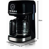 Ariete Moderna Filterkaffeemaschine, Schwarz, 15 Tassen Kaffeemaschine, mit Glaskanne