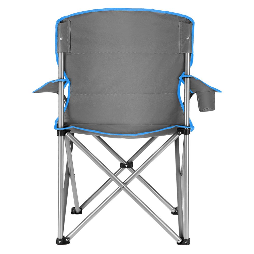 NILS CAMP Campingstuhl Grau-Blau - gepolsterter Klappstuhl mit Armlehnen für Camping, Garten & Angeln