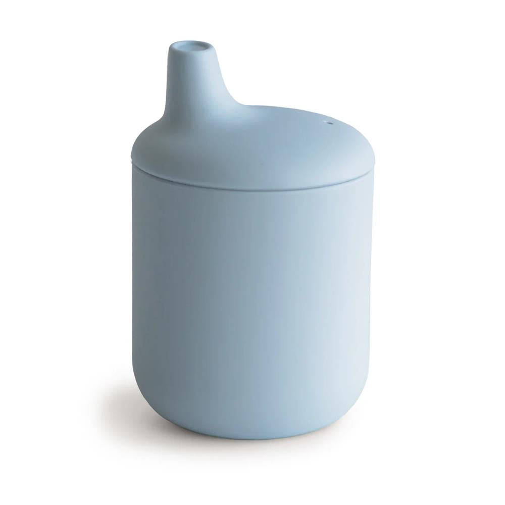 Mushie Silikon-Trinklernbecher, Powder Blue, BPA-frei