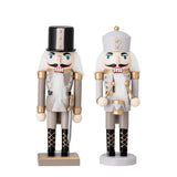 Bloomingville Darren Nussknacker Grau/Beige 2er Set Holz Weihnachtsdeko Figuren