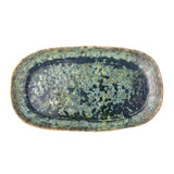 Bloomingville Milani Servierplatte – Steingut in Grün mit perlmuttartiger Glasur, 37 cm