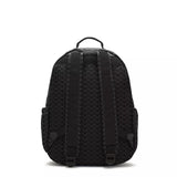 Kipling SEOUL L, Großer Schulrucksack mit 15-Zoll-Laptopfach, 27L, Signature Emb (schwarz)