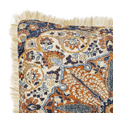 Bloomingville Asu Kissen Braun – Dekokissen 50x50 cm mit floralem Print & Fransen