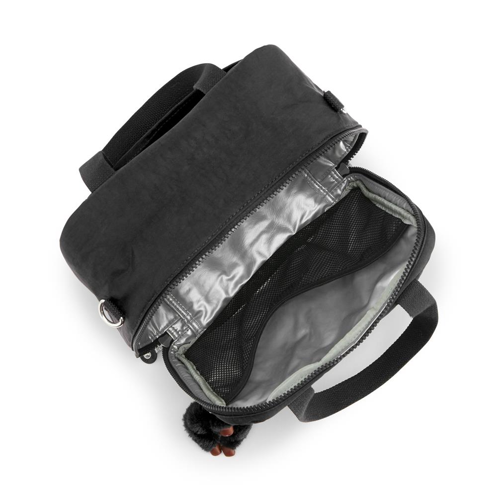 Kipling MIYO, Große Lunchbox, True Black (schwarz), Frühstückstasche mit Trolleyschlaufe