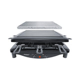 Steba Raclette RC 3 PLUS – 8 Personen, 1450W, Naturstein-/Guss-Grillplatte, schwarz
