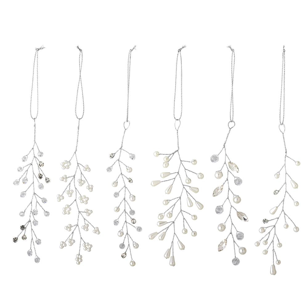 Bloomingville Ikata Weihnachtsanhänger Klar 6er Set Perlen Christbaumschmuck