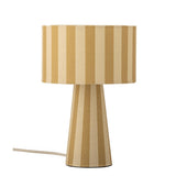Bloomingville Emmie Tischlampe gelb - Leinen Lampe mit Streifen für Wohnzimmer & Nachttisch