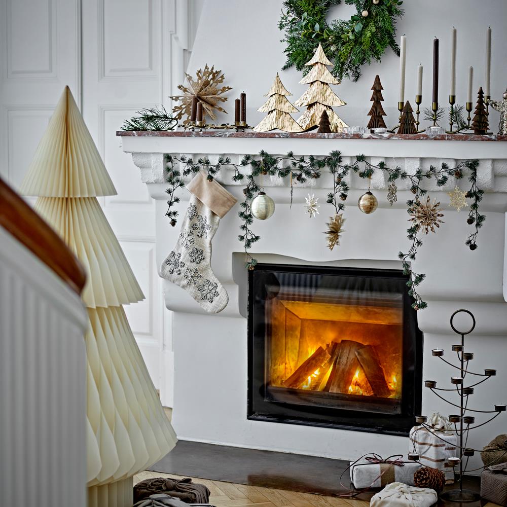 Bloomingville Milan Deko-Baum Braun Papier 5er Set Weihnachtsdeko Faltbaum
