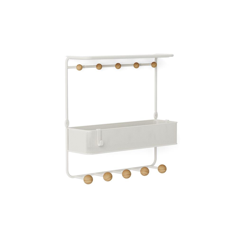Umbra Estique Regal mit 10 Haken, Accessoire Organizer für den Eingang, in Weiß