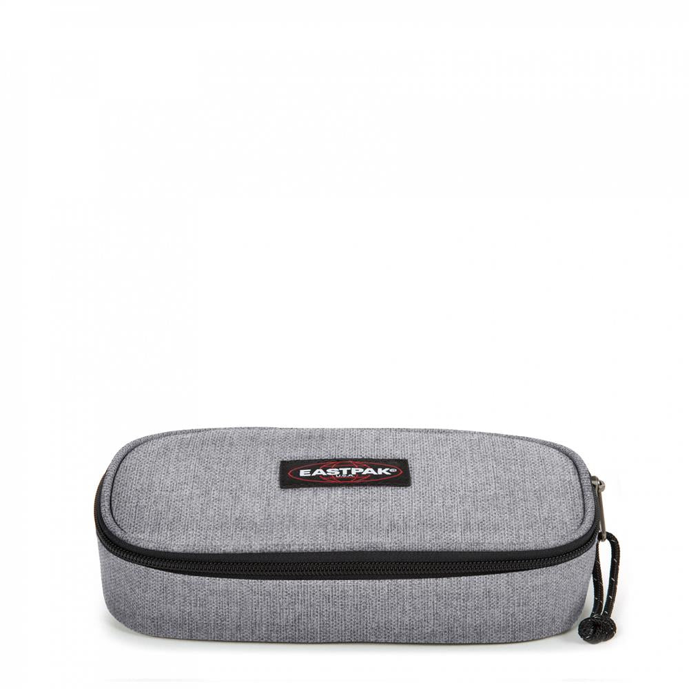 Eastpak OVAL SINGLE, Federmäppchen, Sunday Grey (grau), mittelgroße Federmappe, Federtasche