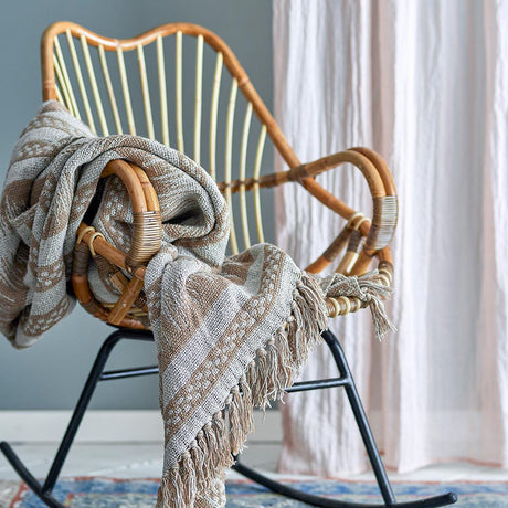 Bloomingville Marmi Decke Braun – Nachhaltige Wohndecke aus recycelter Baumwolle