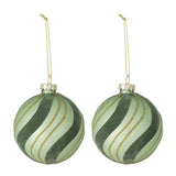 Bloomingville Sunita Weihnachtsanhänger Grün Glas 2er Set Christbaumschmuck