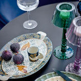 Bloomingville Lumi Teelichthalter, Rose, Glas, D10,5xH23,5 cm, elegantes Design, stimmungsvolles Licht