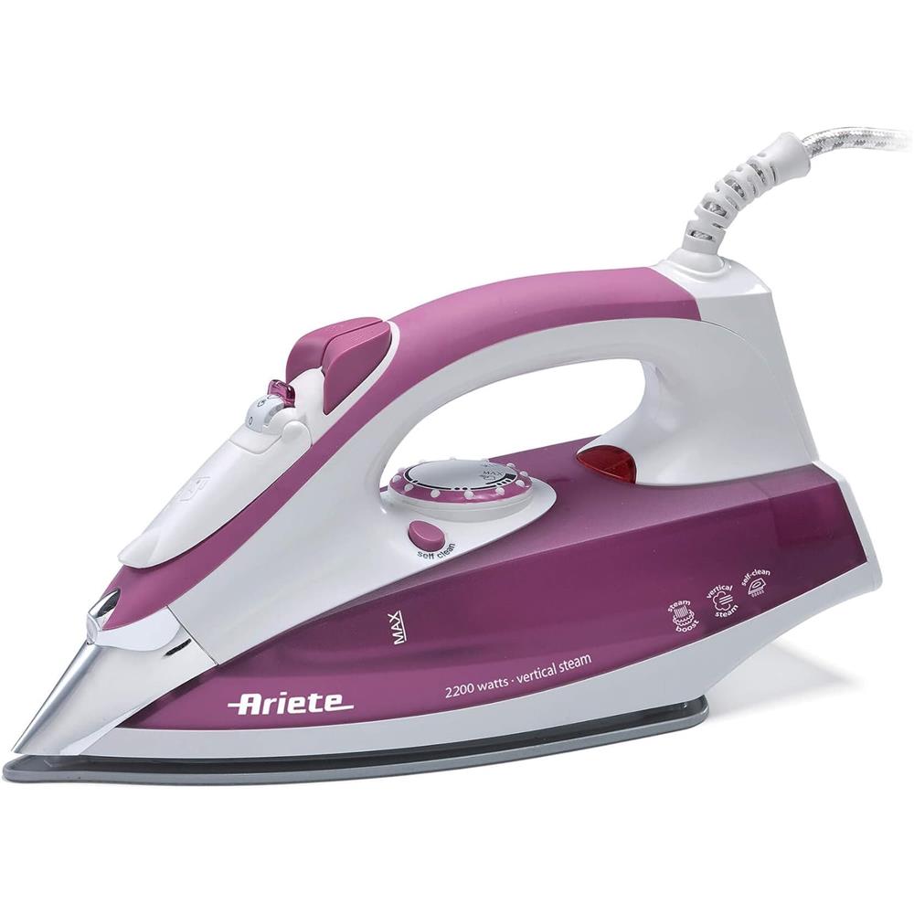Ariete Steam Iron Dampfbügeleisen, Violett, Edelstahlsohle, Vertikaldampf, 2200W