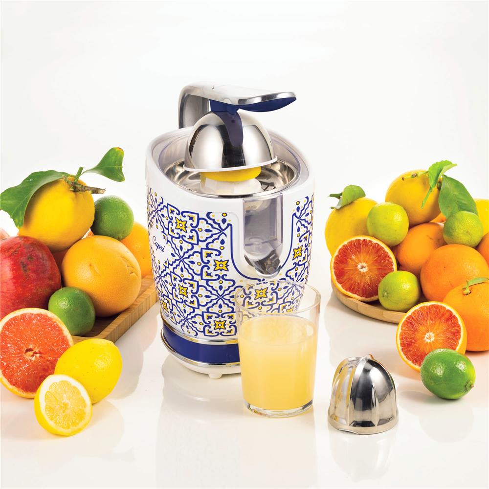 Ariete Capri Zitruspresse, Mediterranes Design, Elektrische Saftpresse mit Hebel, 85W
