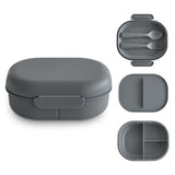 Mushie Lunchbox, Smoke, Brotdose mit Löffel und Gabel, BPA-frei
