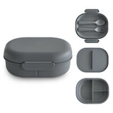 Mushie Lunchbox, Smoke, Brotdose mit Löffel und Gabel, BPA-frei