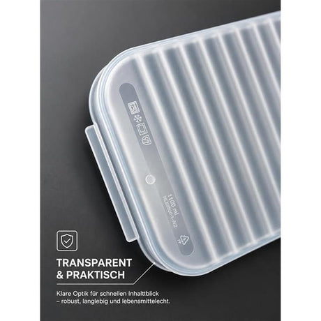 LocknLock Frischhaltedosen 3er Set 1.2L, Transparent, BPA-frei, Rechteckig, Gefriergeeignet bis –20 °C