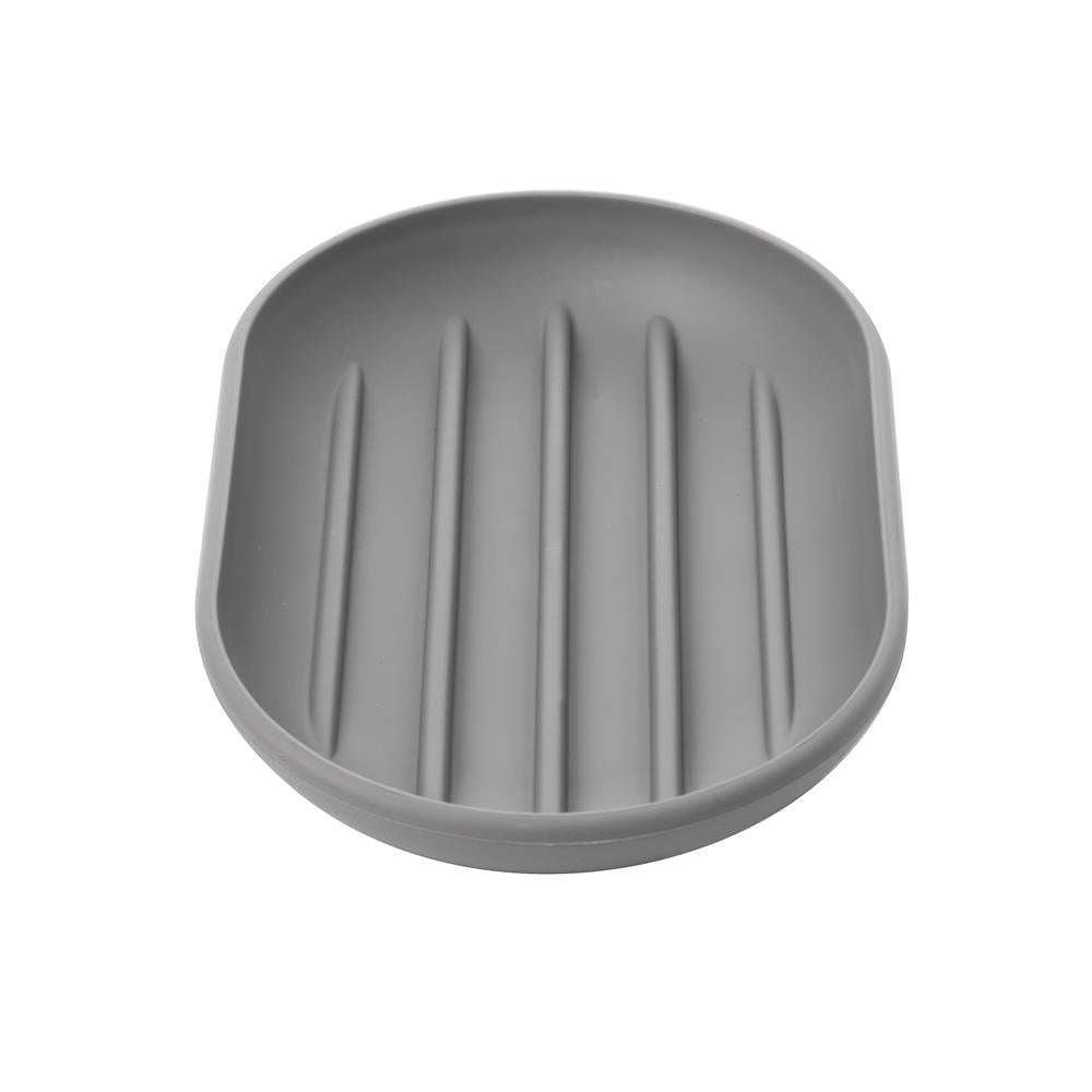Umbra Touch Seifenschale Grau ovale Seifenablage mit Soft Touch Finish für Badezimmer und Küche