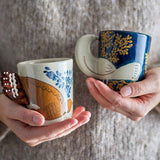 Bloomingville Hezha Tasse Natur 260 ml – Steingut mit 3D-Vogelgriff & handbemalt