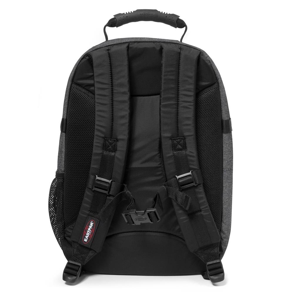Eastpak TUTOR, Großer Rucksack, Black Denim (grau), 39L, mit Flaschenhalter und Laptopfach