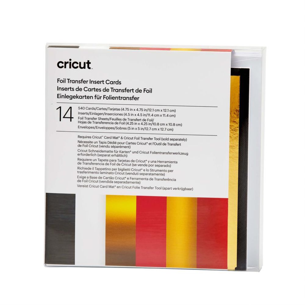 Cricut Einlegekarten Royal Flush S40 mit Einleger und Folientransferbögen 14 Stück