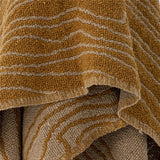 Bloomingville Ginna Decke Braun 160x130 cm – Recycelte Baumwolle mit Wellenmuster