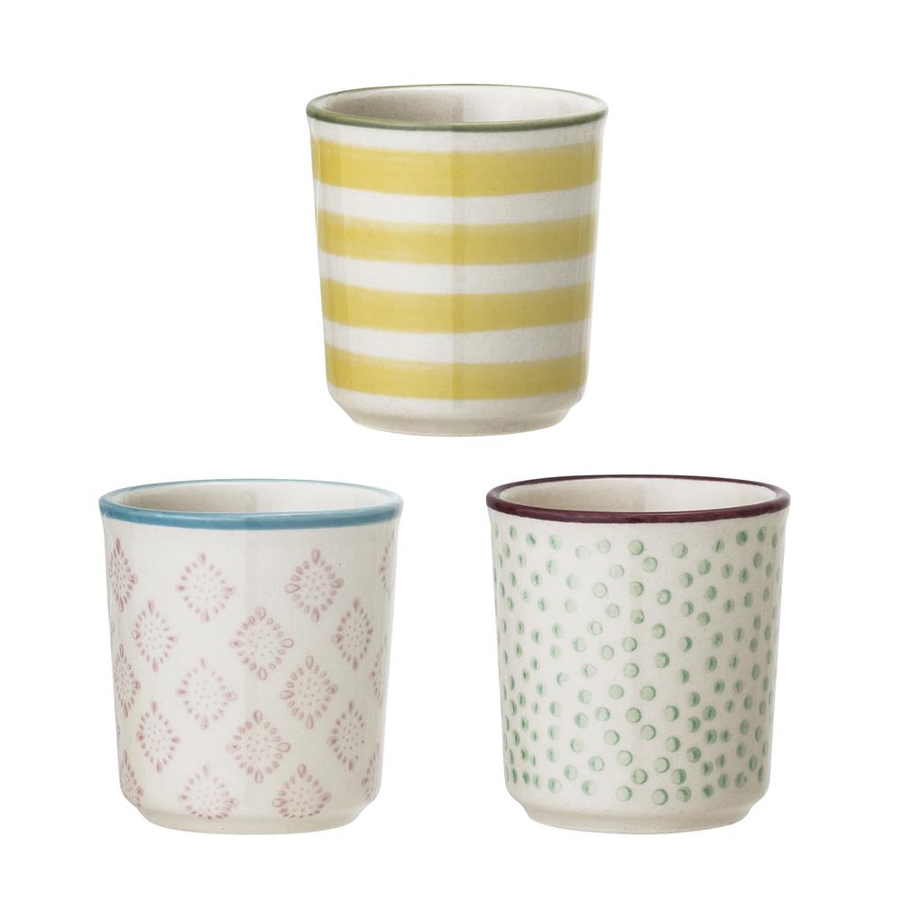 Bloomingville Patrizia Eierbecher, 3er Set, Steingut, dänisches Design